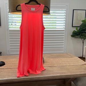 Lou & Grey super soft sheath dress in bright salmon-size large